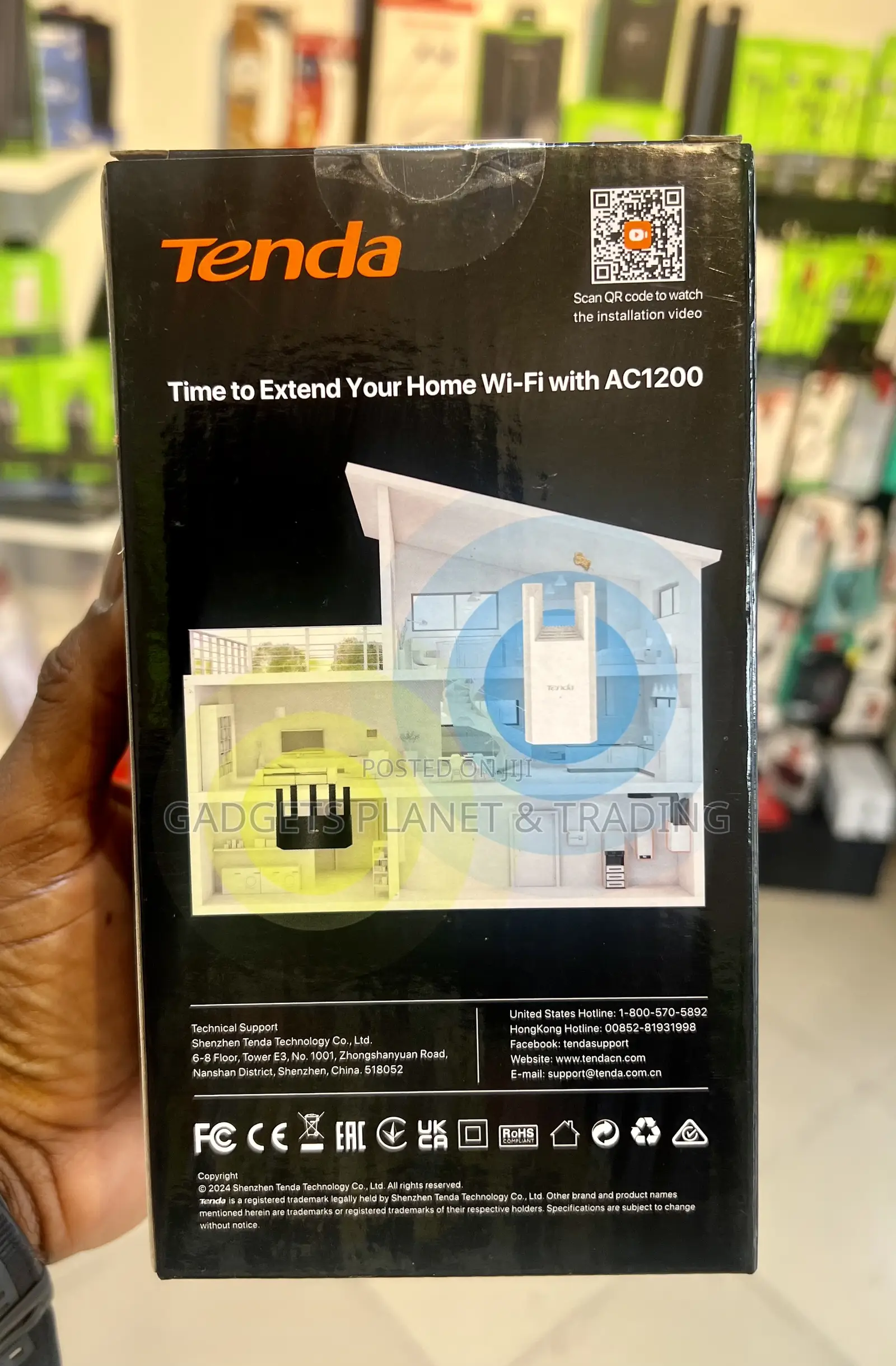 Tenda A18 Pro 1200mbps Wireless Dual Band Range Extender -Ac1200