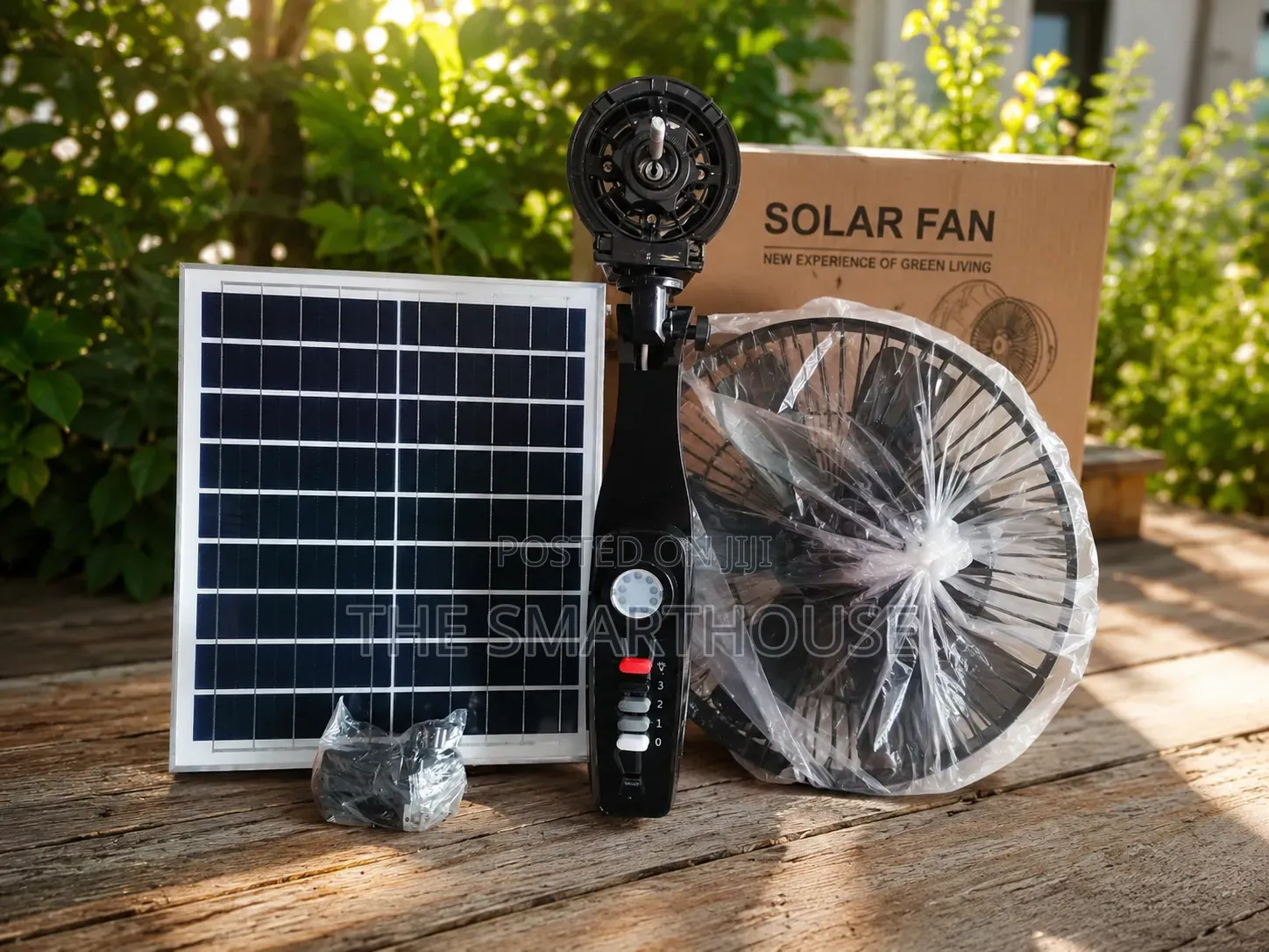 Solar Rechargeable Standing Fan With Light and Usb Port