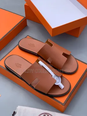 Brown Hermes Slippers