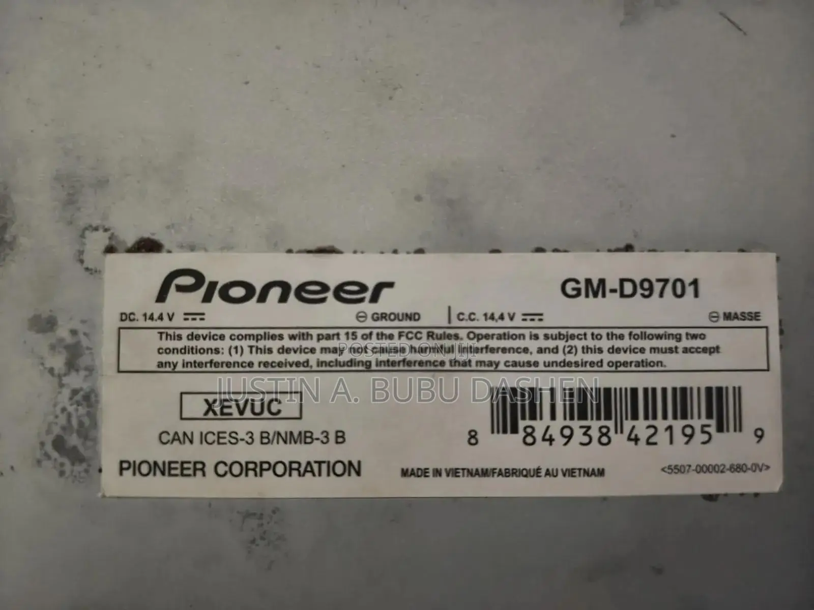Pioneer Gm-D9701 2400w Mono Class-D Subwoofer Amplifier