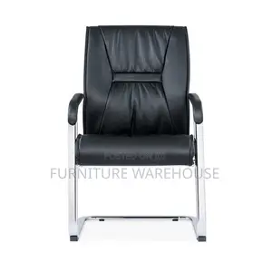 Ricci-v Mid Black Office Leather Meeting Cantilever Chair