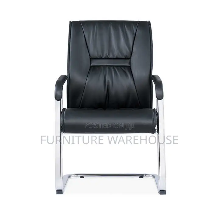Ricci-v Mid Black Office Leather Meeting Cantilever Chair
