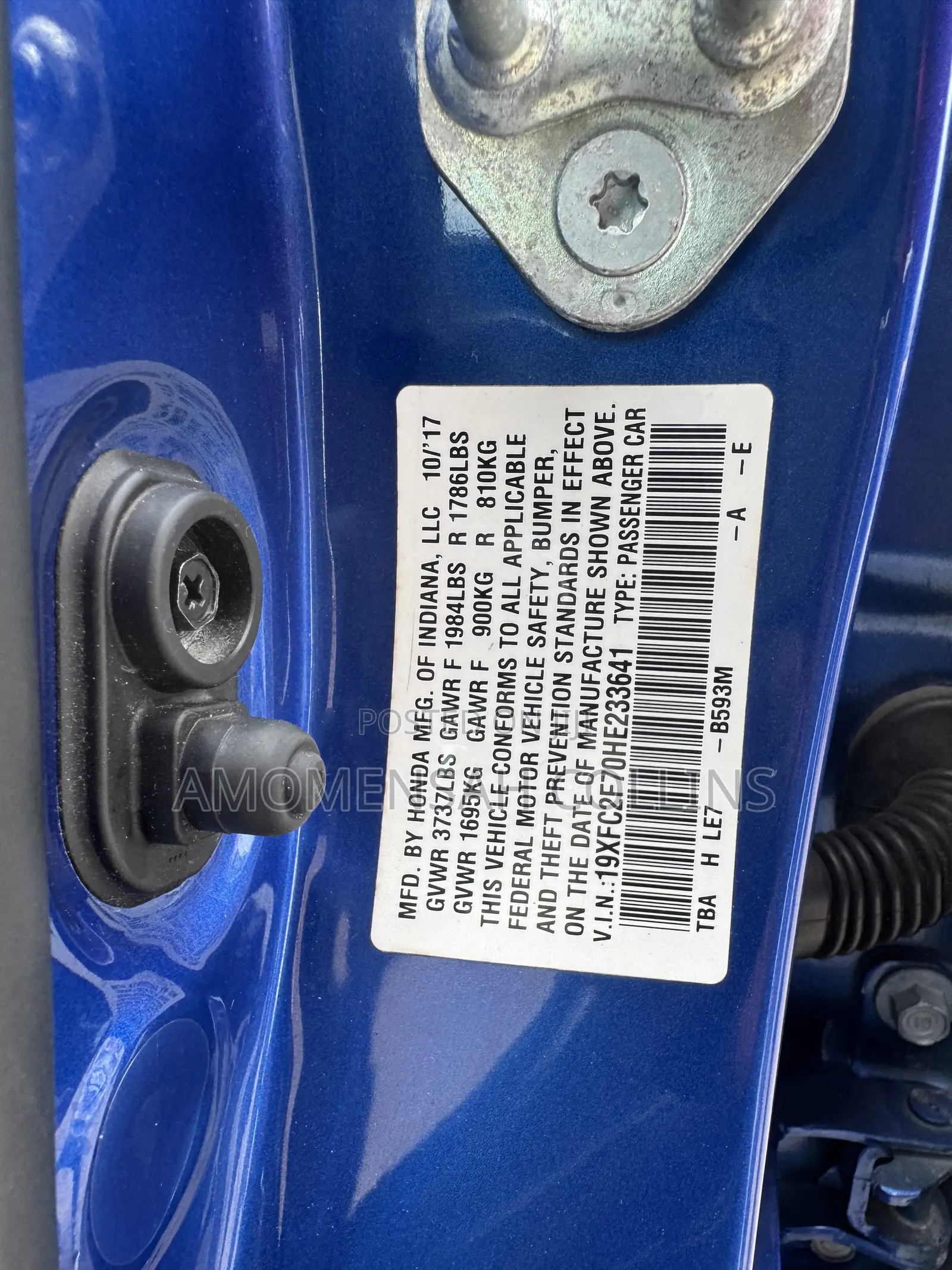 Honda Civic EX 4dr Sedan (2.0L 4cyl) 2017 Blue