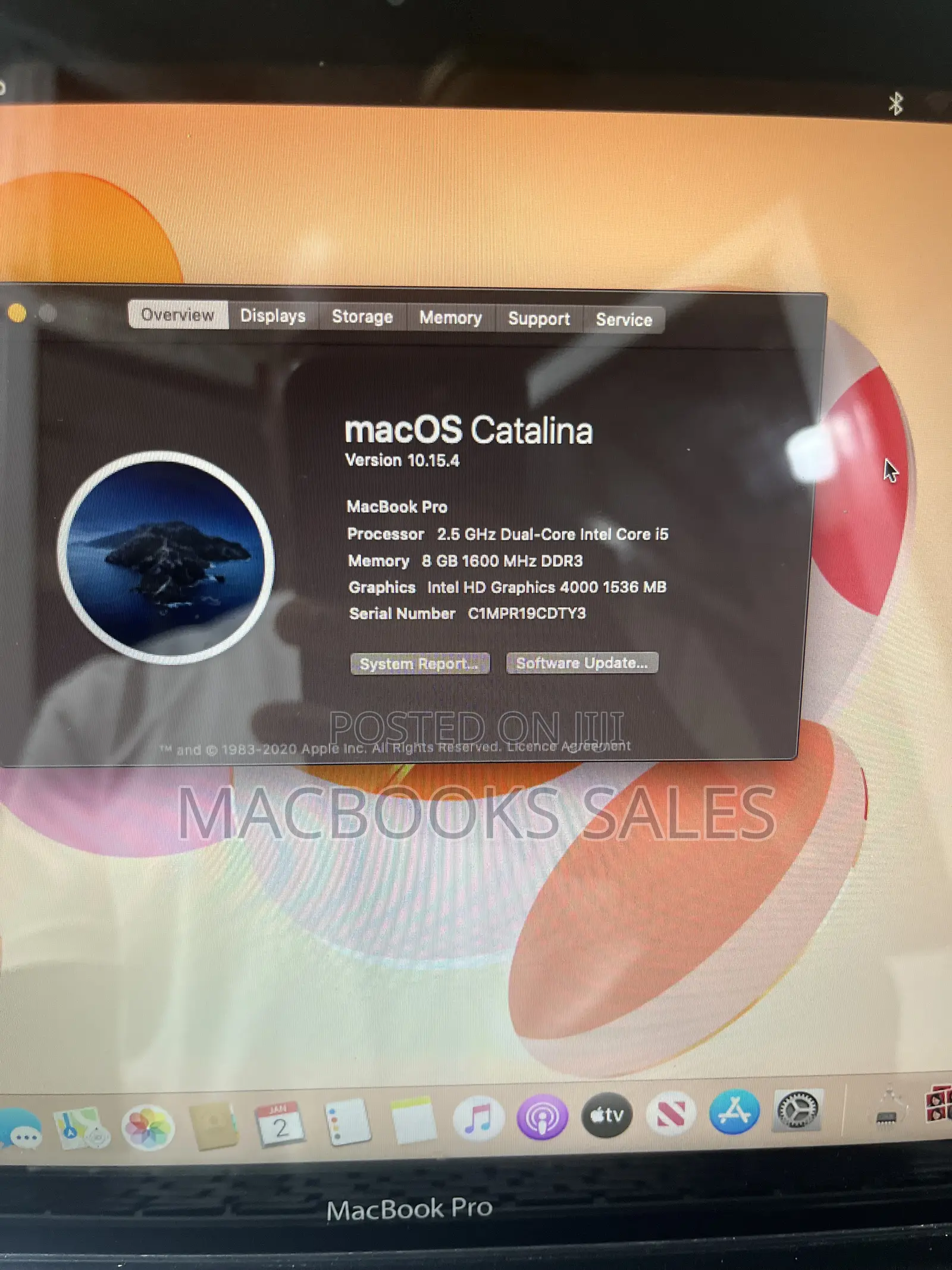 Laptop Apple MacBook Pro 2012 8GB Intel Core i5 HDD 500GB