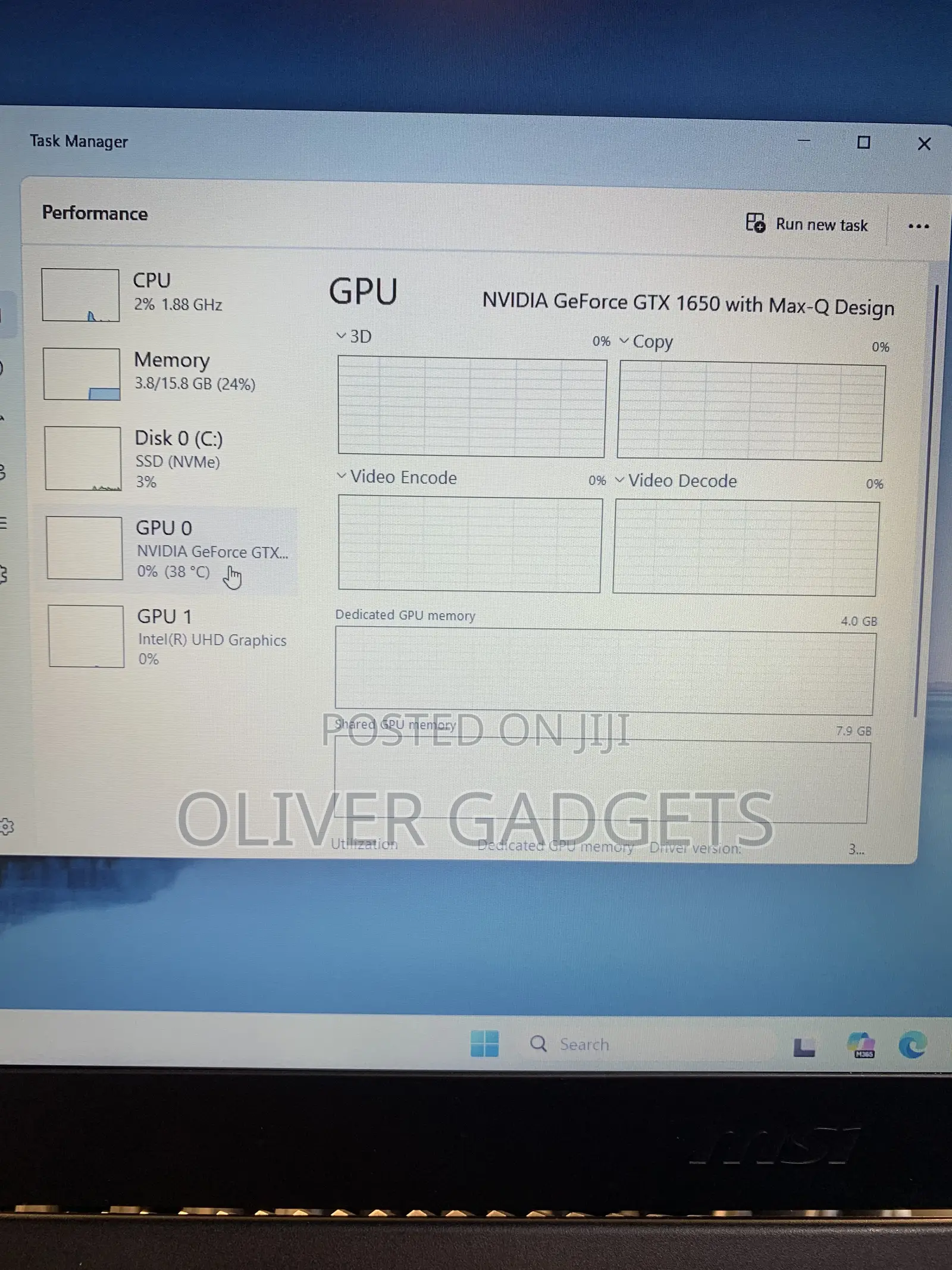Laptop MSI GF63 16GB Intel Core i5 SSD 256GB