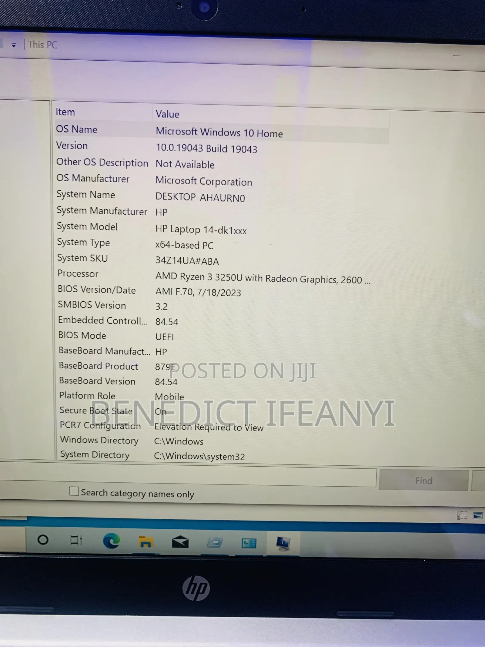 Laptop HP 14-dq1025cl 16GB AMD Ryzen 3 HDD+SSD 1T