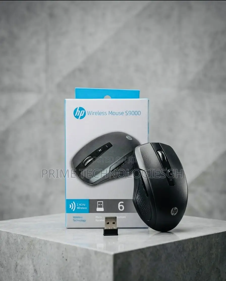 Brand New Hp S9000 Wireless Mouse – 6-Button Ergonomic Design