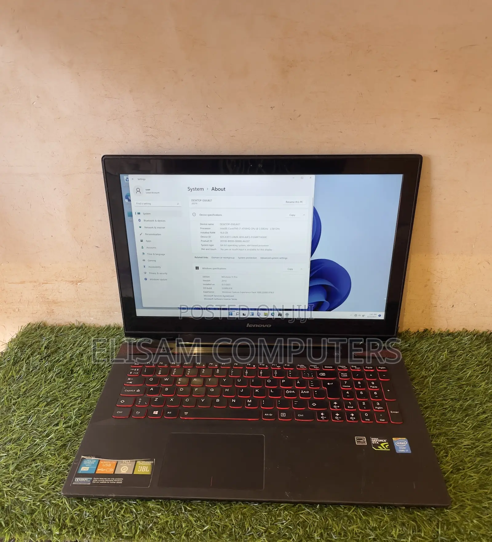 Laptop Lenovo Y50 16GB Intel Core i7 SSD 256GB