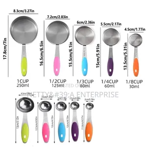 10pc Stainless Steel Measuring Cups Spoons