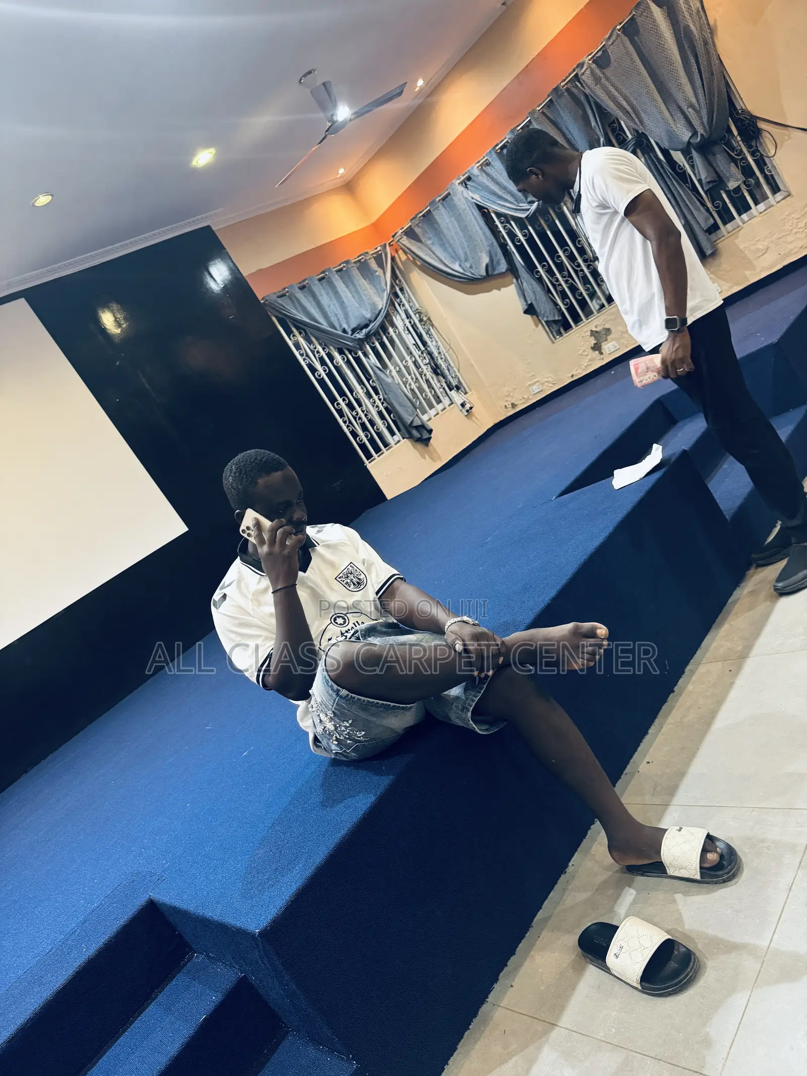 Quality and Thick Floor Dark Blue Carpet for Church Auditorium