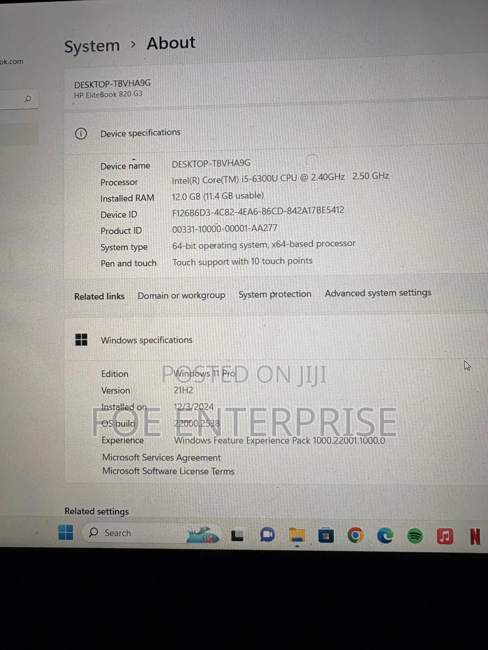 Laptop HP EliteBook 820 G3 12GB Intel Core i5 SSD 256GB
