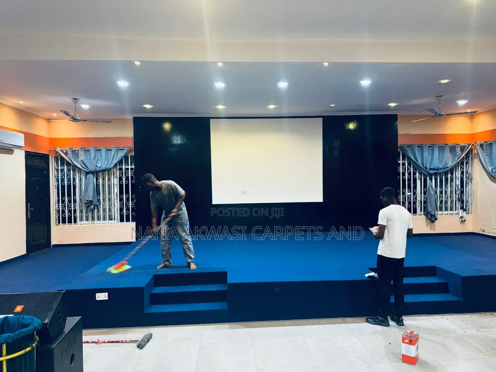 Industrial Blue Carpet for Pulpit