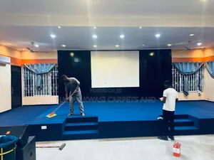 Industrial Blue Carpet for Pulpit