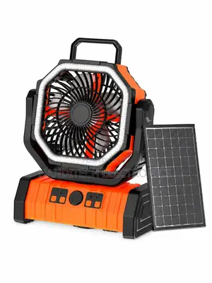 Rechargeable Solar Fan With Led Light Power Bank –