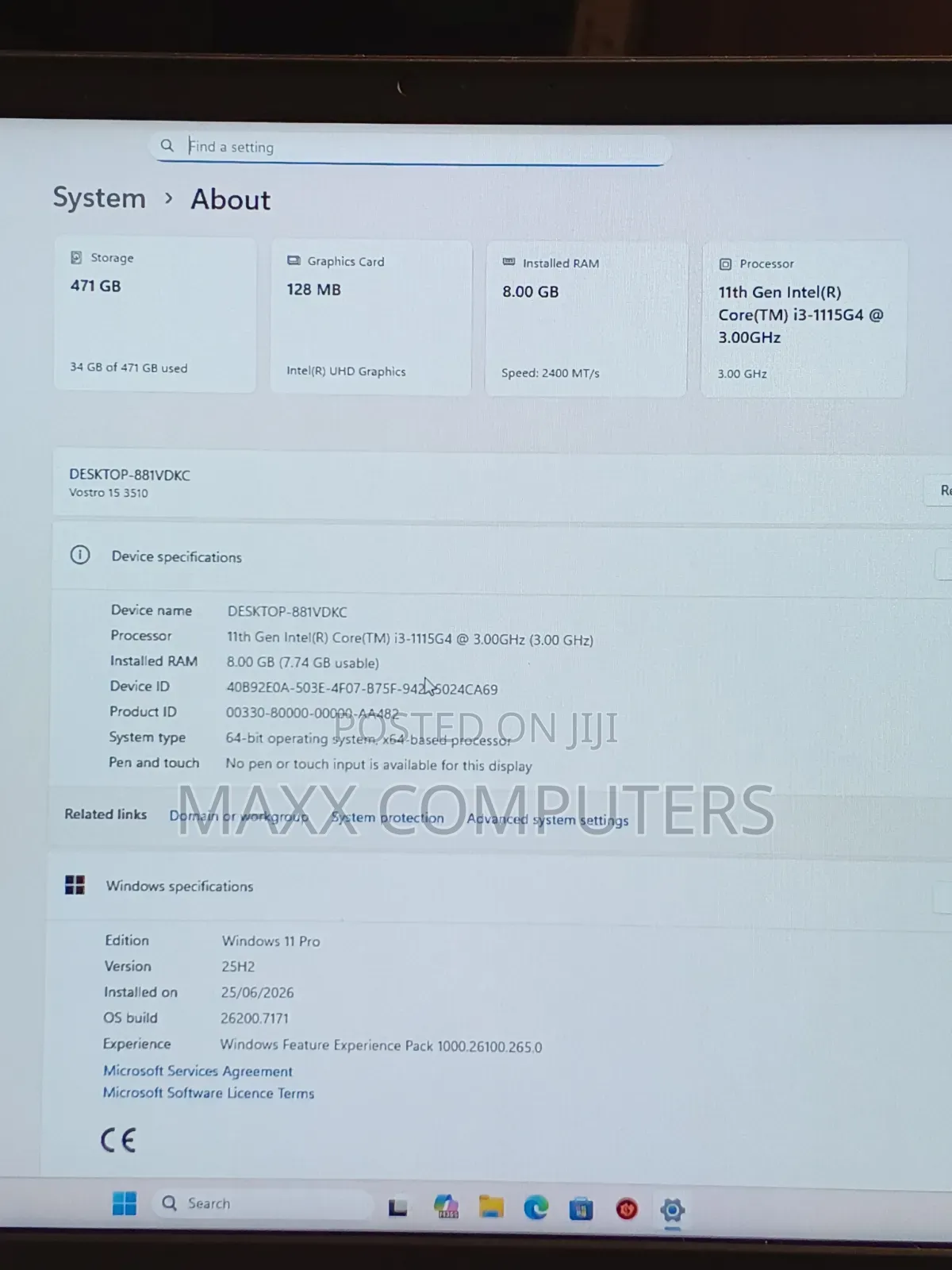 Laptop Dell Vostro 3520 8GB Intel Core i3 SSD 512GB