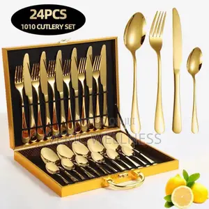 Gold Cutlery in Bag