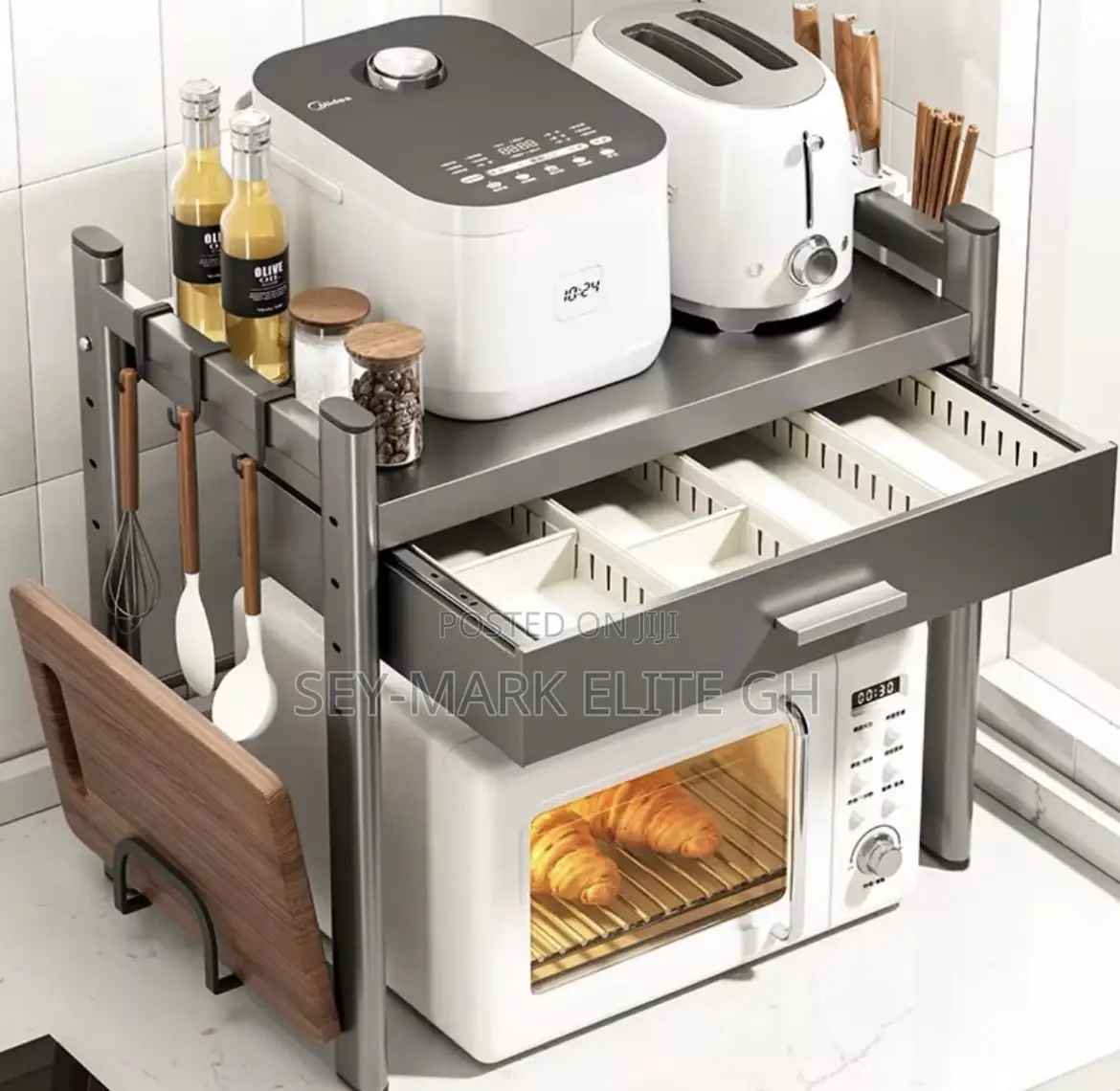 Microwave Stand With Drawer