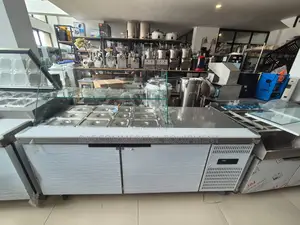 Commercial Salad Bar With Undercounter Fridge +Prep Table