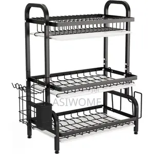 Dish Drying Rack, Metal 3-Tier Large Capacity Dish Rack