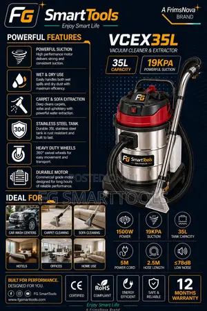 Wet Dry Vacuum Cleaner and Carpet Sofa Extractor 30liters