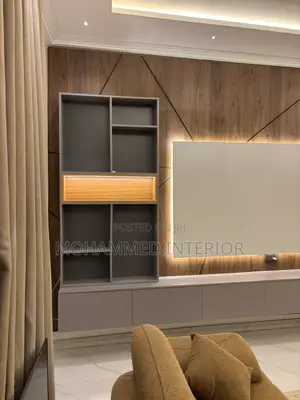Modern Floating Tv Console Wall Cladding Design In Ghana