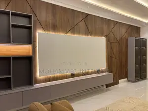 Modern Floating Tv Console Wall Cladding Design In Ghana