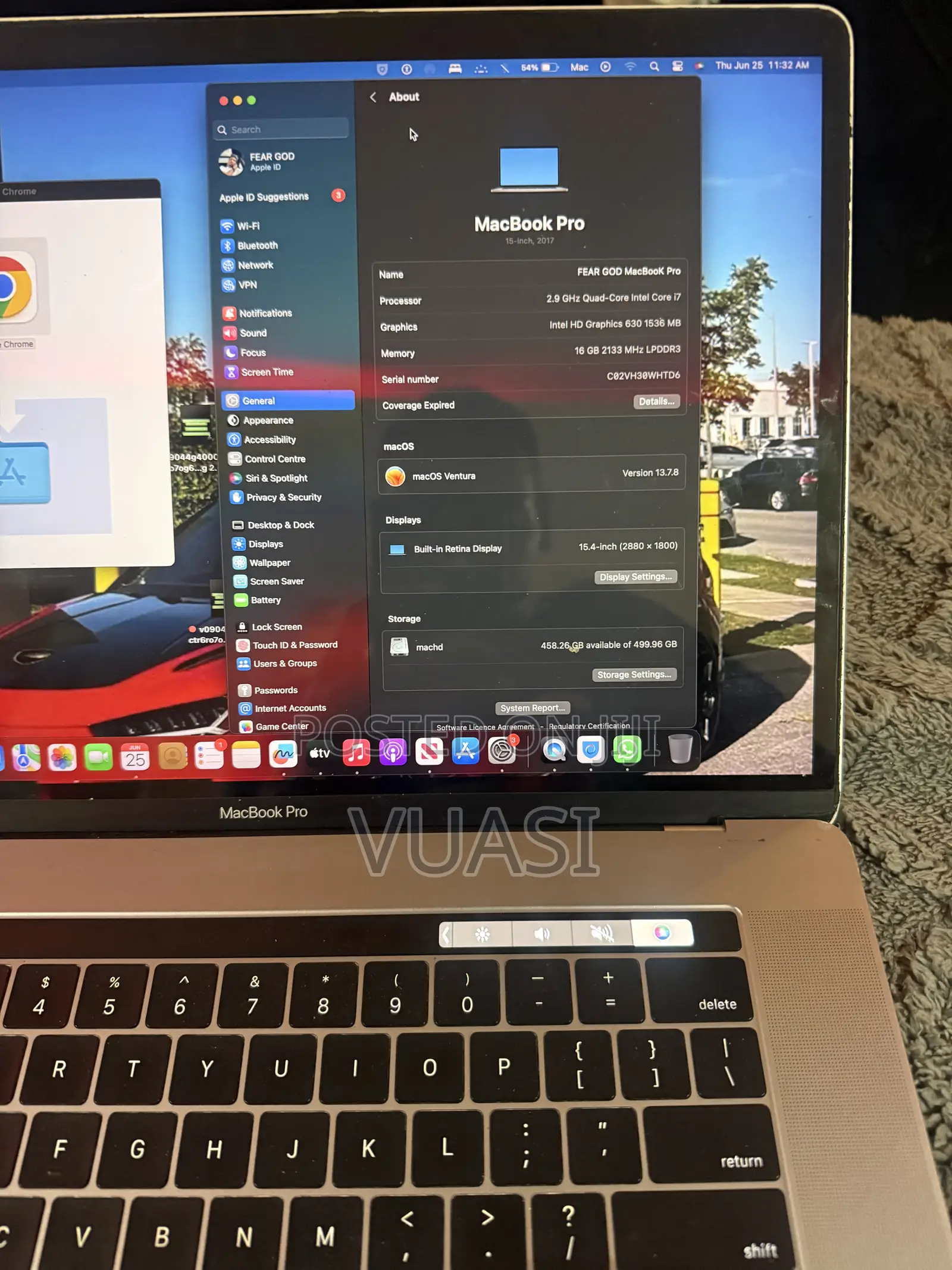 Laptop Apple MacBook Pro 2017 16GB Intel Core i7 SSHD+SSD 16 GB