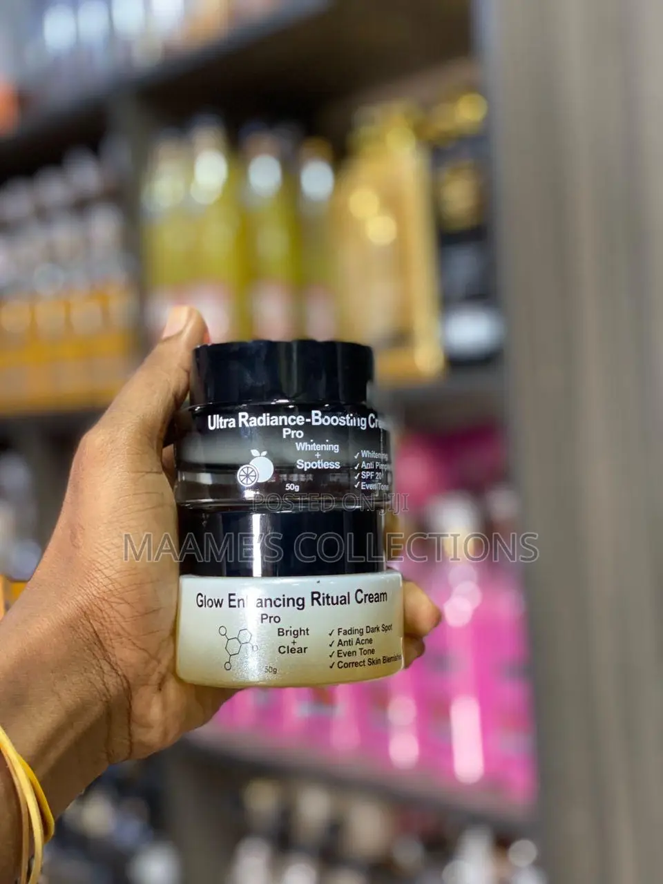 Ultra Radiance-Boosting Cream and Glow Enhancing Ritual Cream.