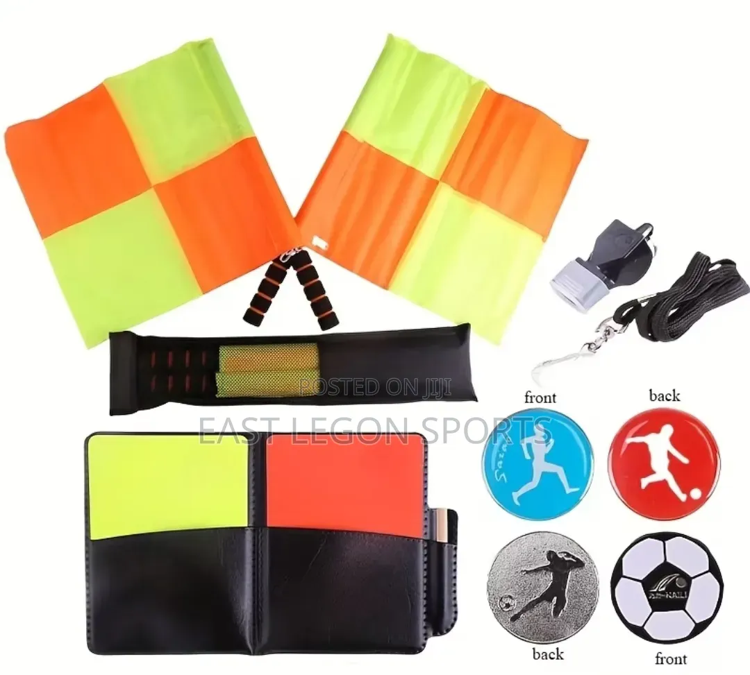 Football Referee Pack Red Yellow Card Racing Flag Finish Linesman