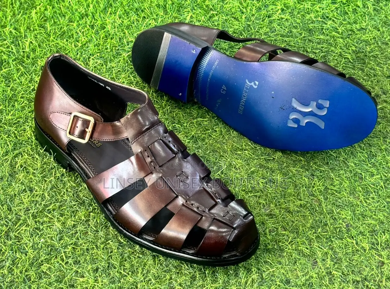 Premium Brown Leather Sandals for Men , Office Casual in Size 42