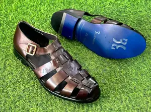 Premium Brown Leather Sandals for Men , Office Casual in Size 42