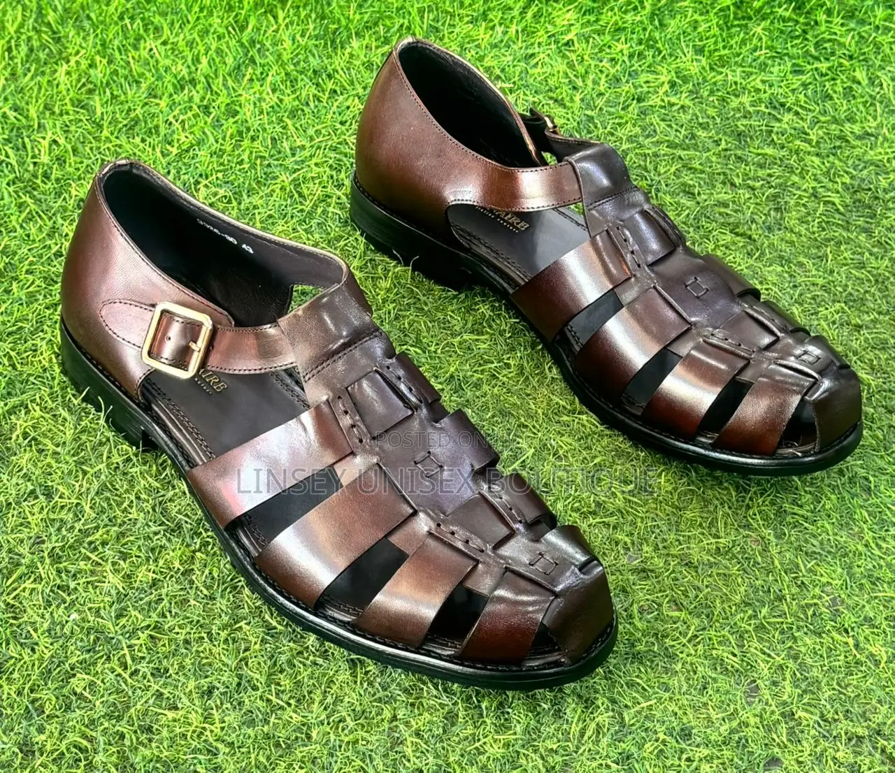 Premium Brown Leather Sandals for Men , Office Casual in Size 42