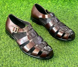 Premium Brown Leather Sandals for Men , Office Casual in Size 42