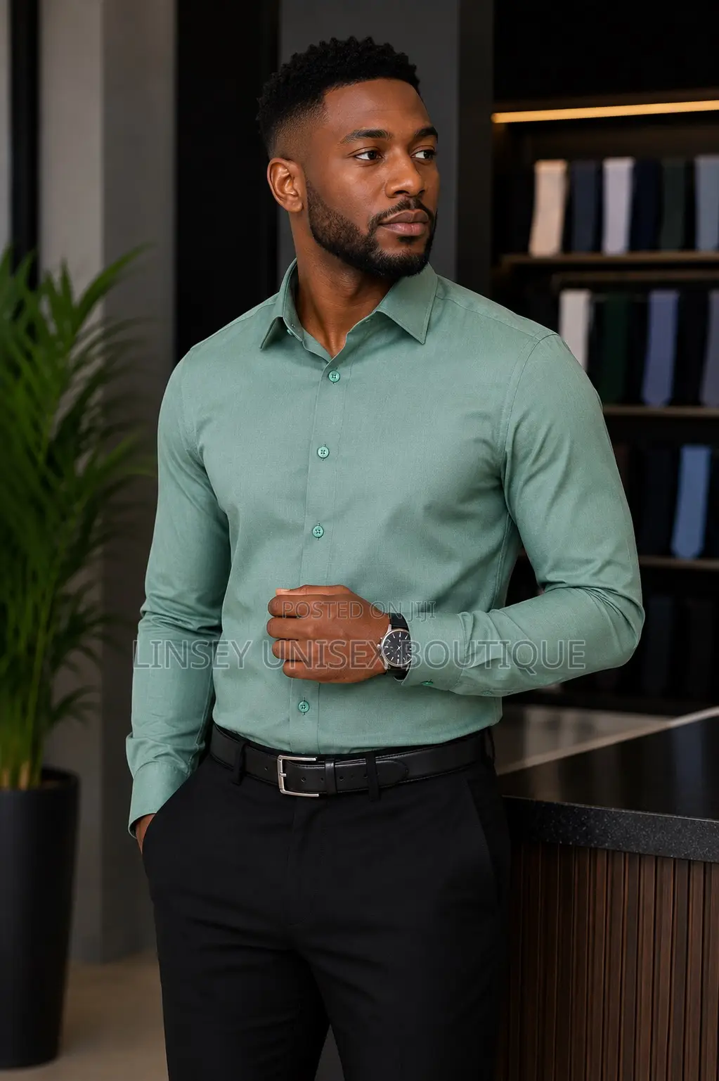 Men’S Olive Green Long Sleeve Shirt | Formal /Casual Wear M-2xl
