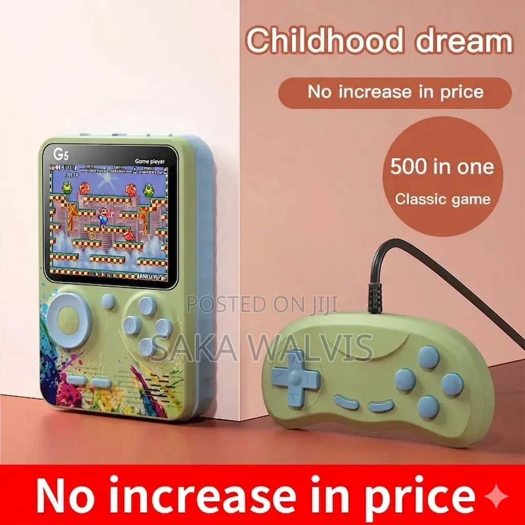 G5 Retro Handheld Game Console - 500-in-1- Nintendo Games- Green