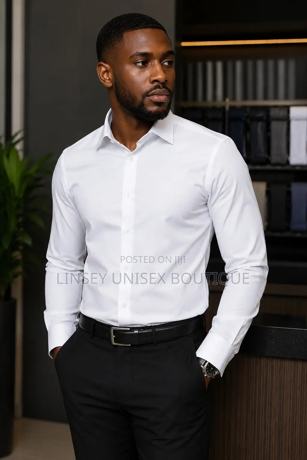 Men’S Premium White Long Sleeve Dress Shirt | Office Formal Wear