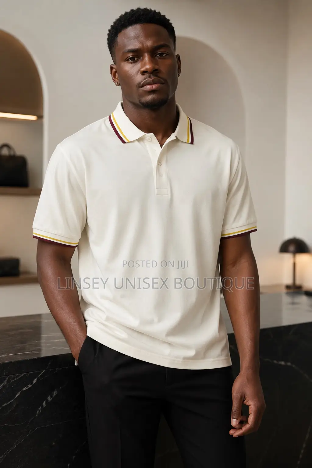 Premium Men’S Cotton Cream Color Polo Shirt Size L-2xl