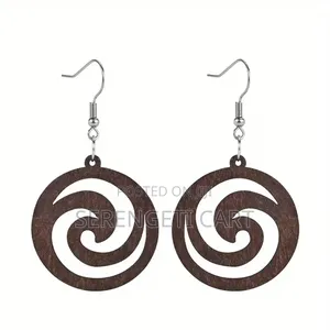 Wooden Earrings, Drop African Earrings, Lightweight Bohemian Style.
