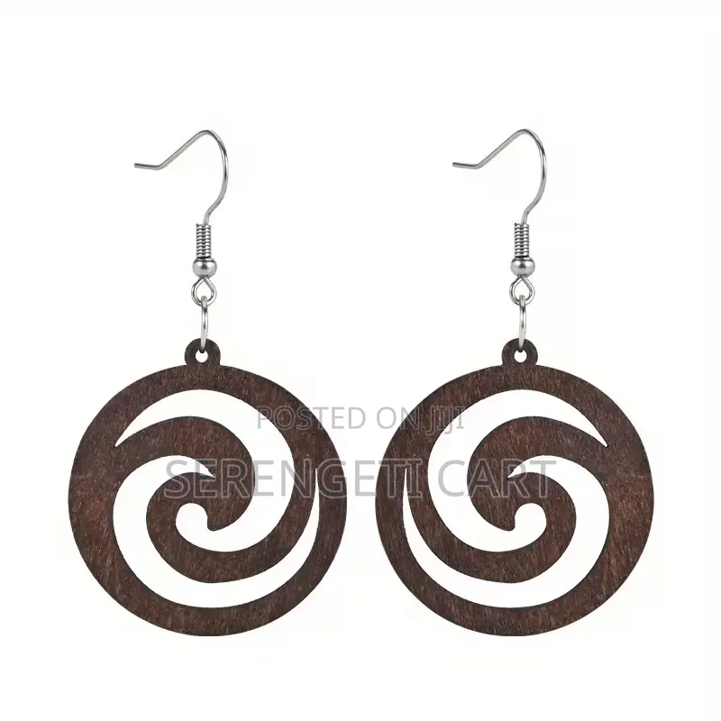Wooden Earrings, Drop African Earrings, Lightweight Bohemian Style.