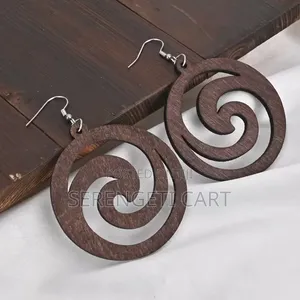 Wooden Earrings, Drop African Earrings, Lightweight Bohemian Style.