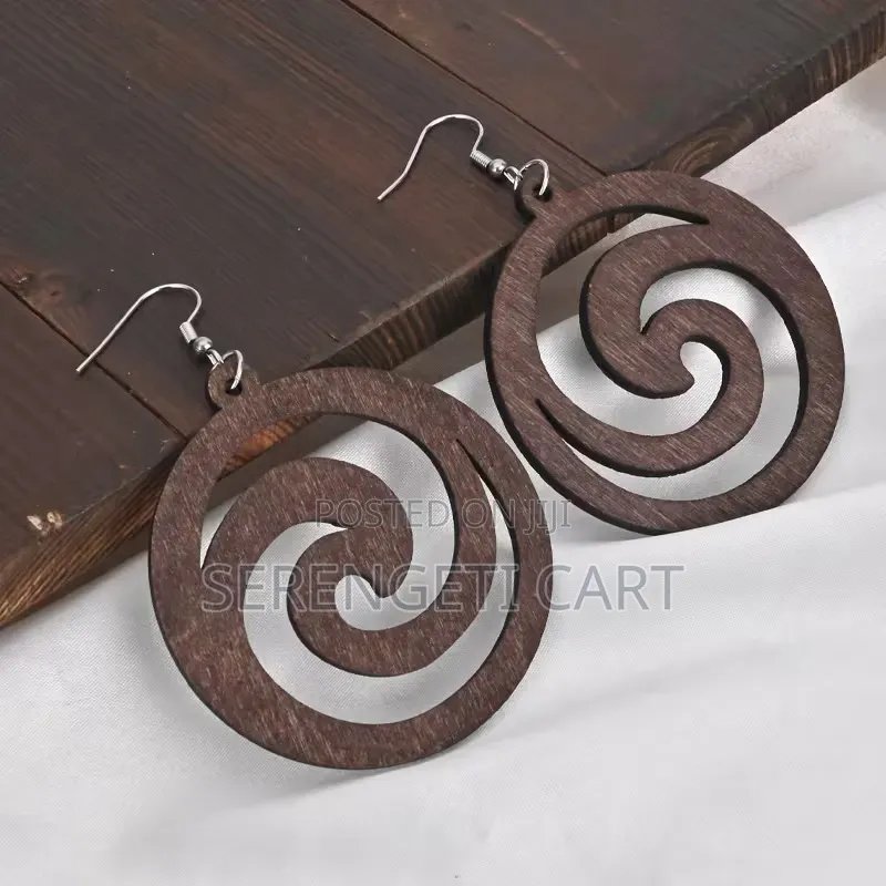 Wooden Earrings, Drop African Earrings, Lightweight Bohemian Style.