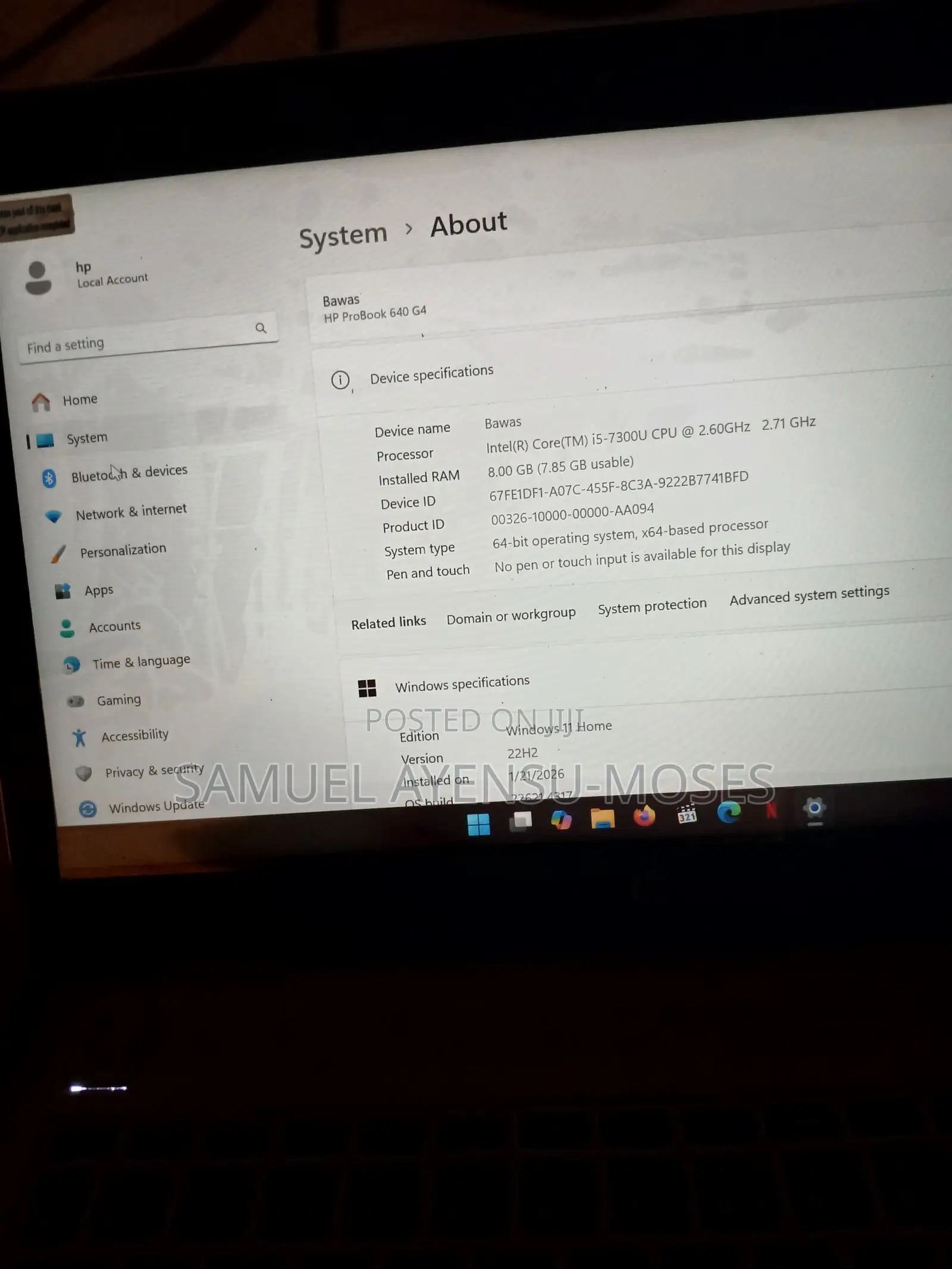 Laptop HP ProBook 640 G4 8GB Intel Core i5 HDD 1T
