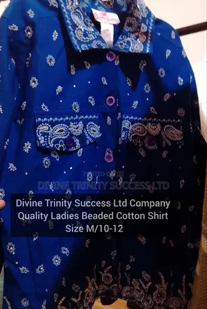 Ladies Beaded Cotton Shirt