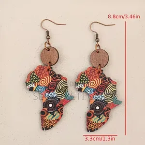 African Shaped Earrings, Wooden Lightweight Stylish Earrings