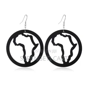 African Shaped Earrings, Wooden Lightweight Stylish Earrings