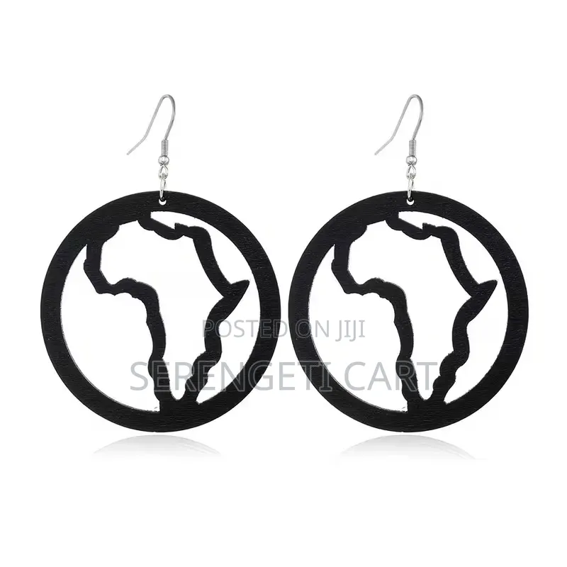 African Shaped Earrings, Wooden Lightweight Stylish Earrings