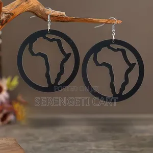 African Shaped Earrings, Wooden Lightweight Stylish Earrings