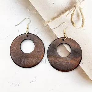 Wooden Earrings, Drop African Earrings, Lightweight Bohemian Style.