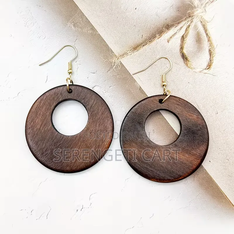 Wooden Earrings, Drop African Earrings, Lightweight Bohemian Style.