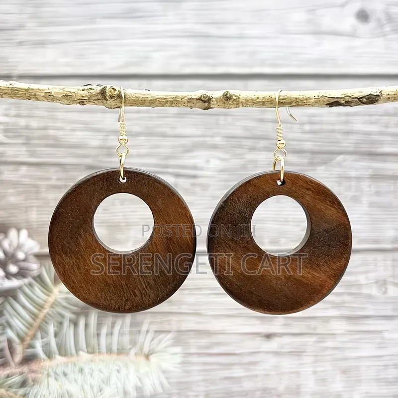 Wooden Earrings, Drop African Earrings, Lightweight Bohemian Style.
